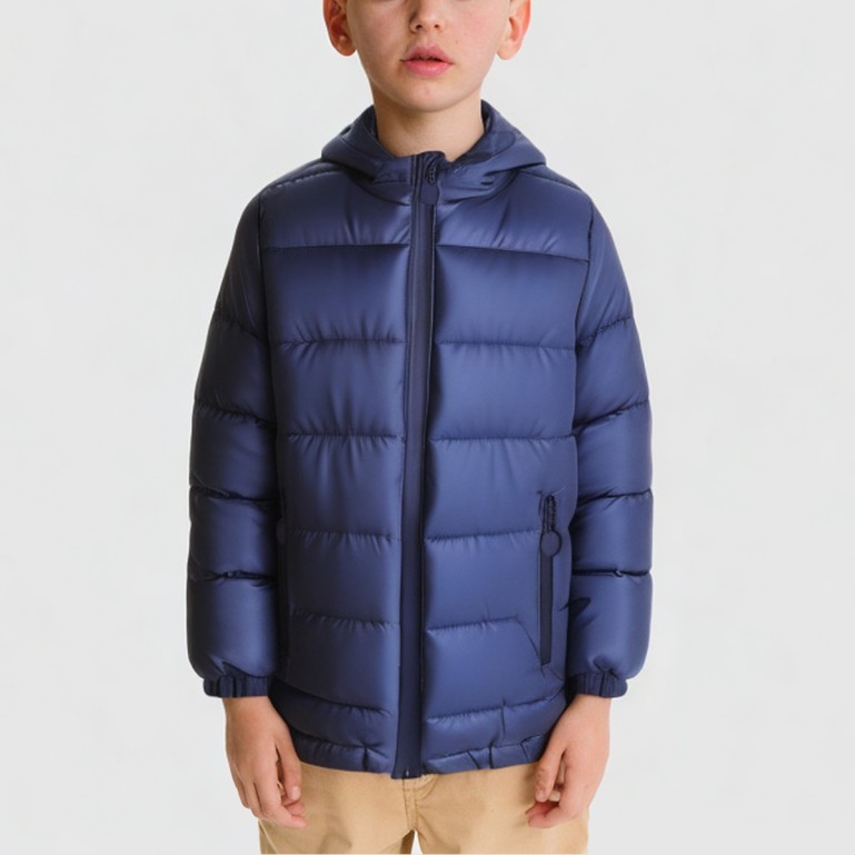 Thickened wool-lined hooded jacket