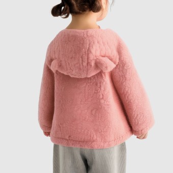 Cartoon print wool-lined casual coat