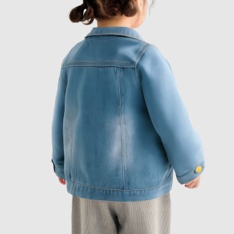 Girls' washed denim cutout jacket