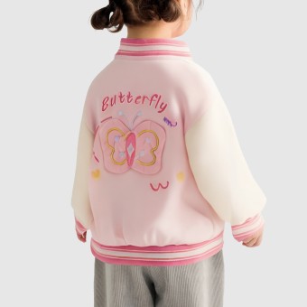 Girls' autumn baseball quilted jacket