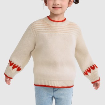Girls' long-sleeved knitted pullover sweater