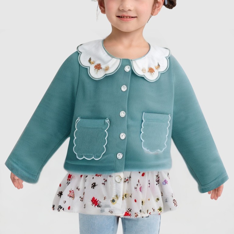 Embroidered knitted cardigan casual sweater jacket