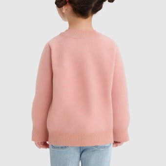 Heart-shaped pattern solid color knitted sweater