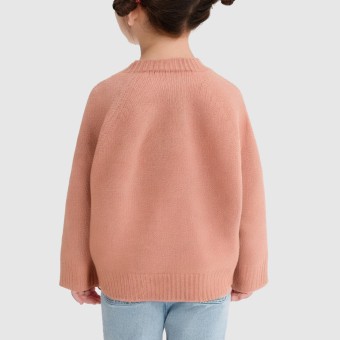 Cute bunny girl's thickened knitted pullover sweater