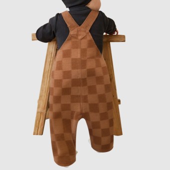 Children's high-waisted plaid casual cargo pants