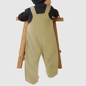Pure cotton corduroy sleeveless jumpsuit