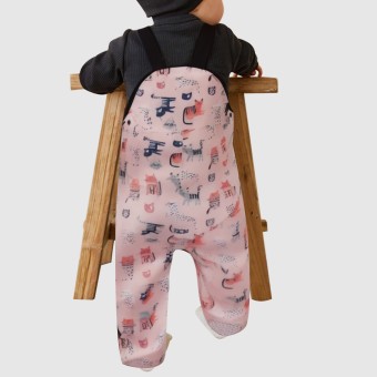 Children's waterproof printed one-piece overalls rain pants